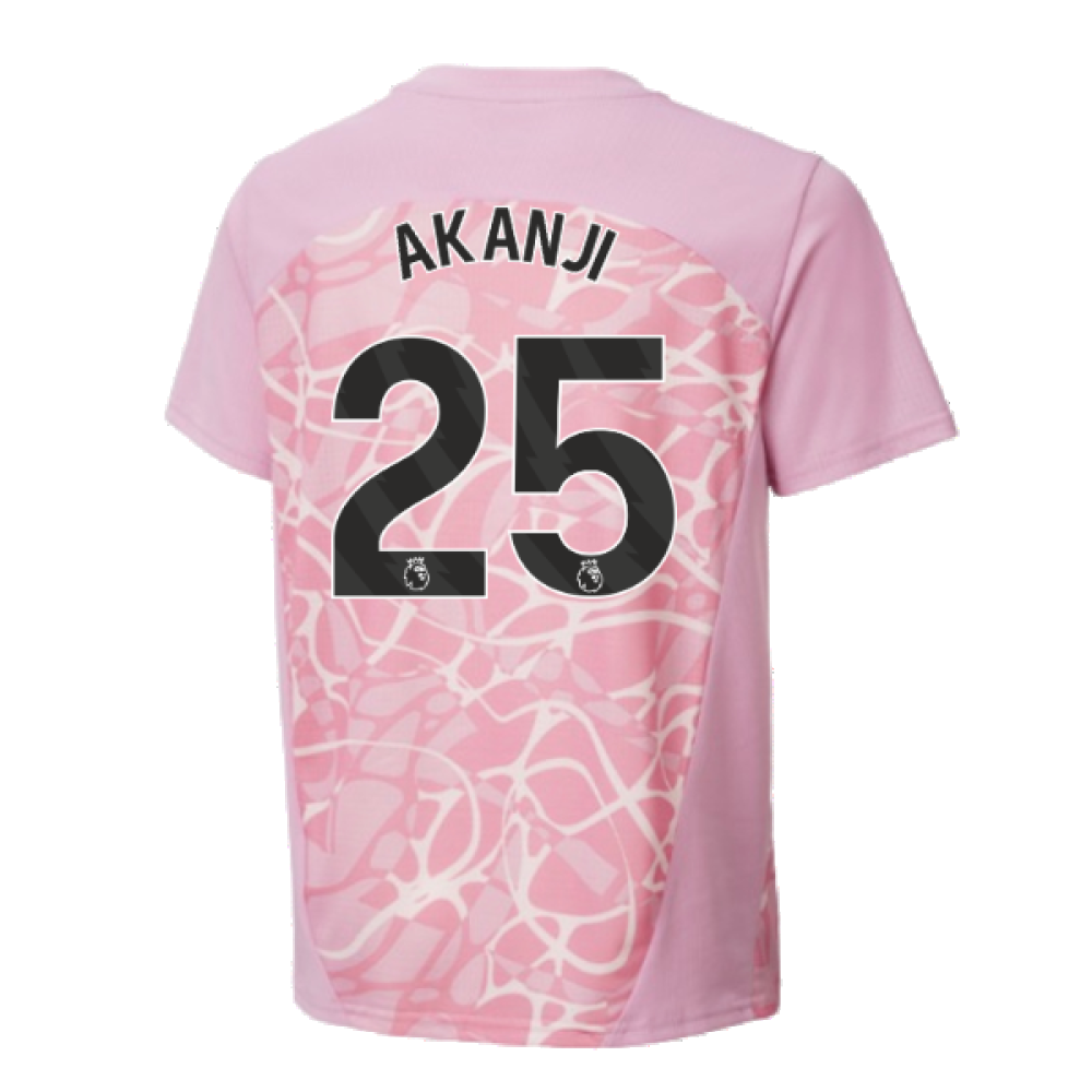 2024-2025 Man City Pre-Match Shirt (Pink Icing) - Kids (Akanji 25)