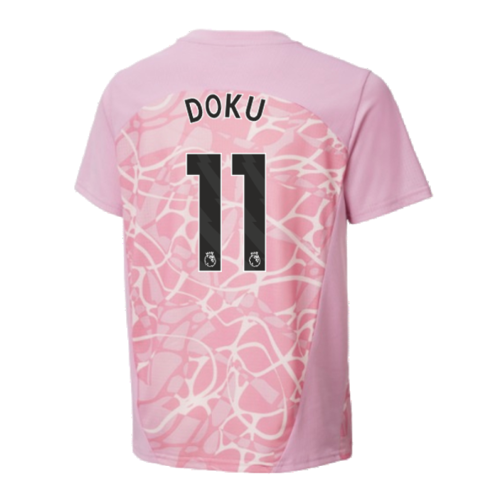 2024-2025 Man City Pre-Match Shirt (Pink Icing) - Kids (Doku 11)