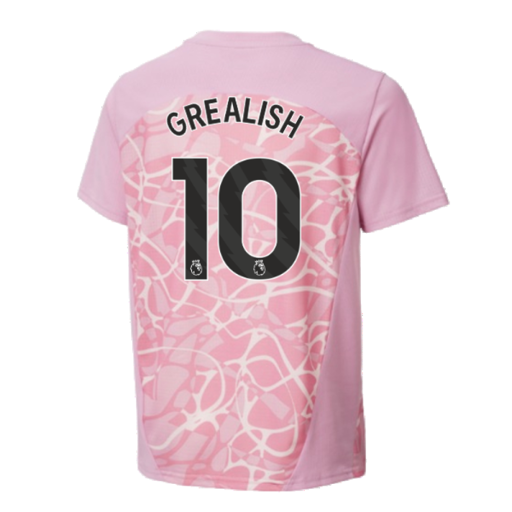 2024-2025 Man City Pre-Match Shirt (Pink Icing) - Kids (Grealish 10)