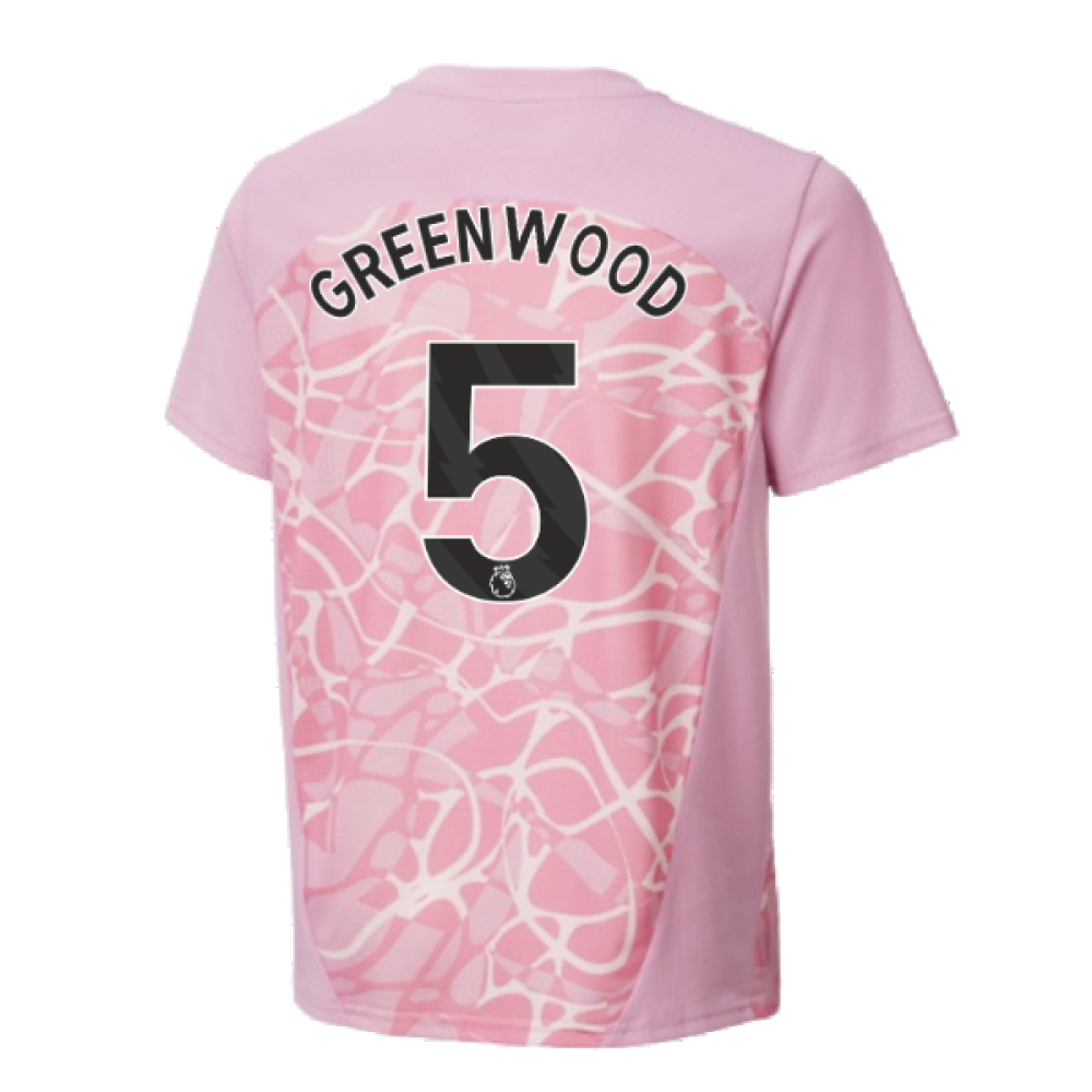 2024-2025 Man City Pre-Match Shirt (Pink Icing) - Kids (Greenwood 5)