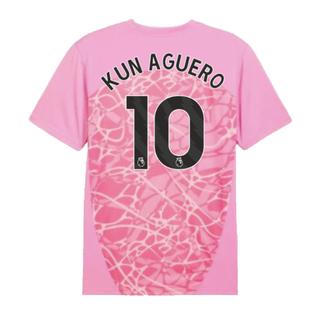 2024-2025 Man City Pre-Match Shirt (Pink) (Kun Aguero 10)