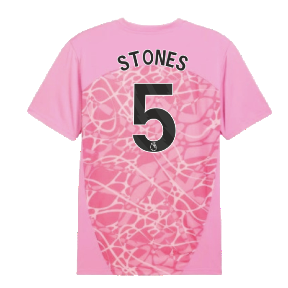 2024-2025 Man City Pre-Match Shirt (Pink) (Stones 5)