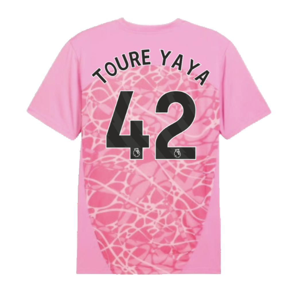 2024-2025 Man City Pre-Match Shirt (Pink) (Toure Yaya 42)