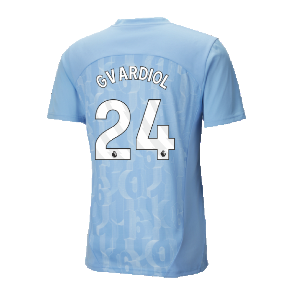 2024-2025 Man City Prematch SS Shirt (Light Blue) (Gvardiol 24)