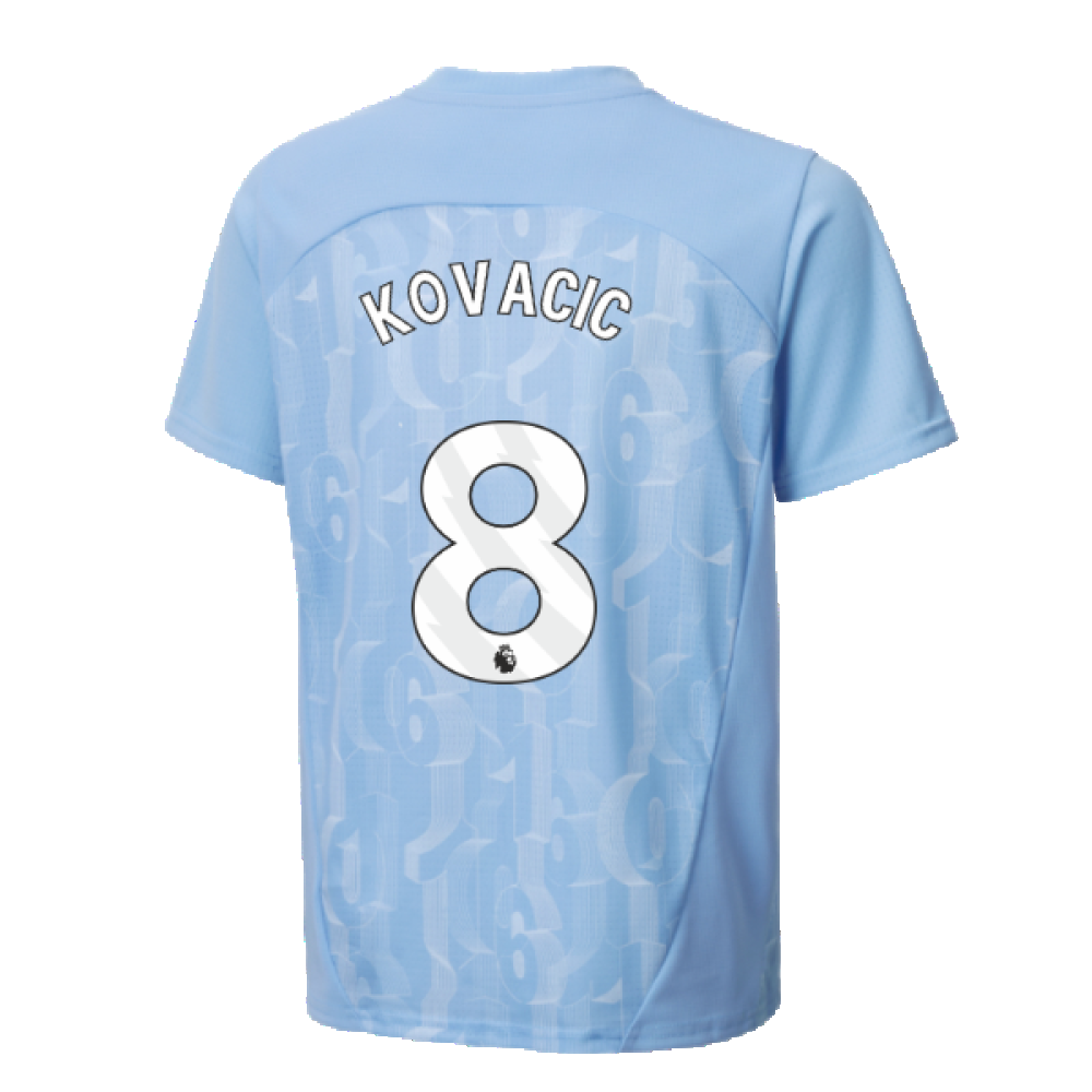 2024-2025 Man City Prematch SS Shirt (Light Blue) - Kids (Kovacic 8)