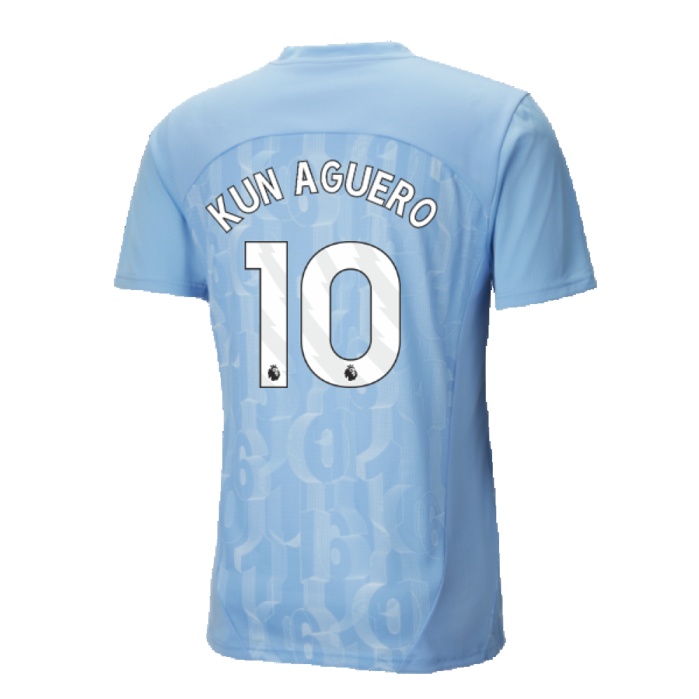 2024-2025 Man City Prematch SS Shirt (Light Blue) (Kun Aguero 10)