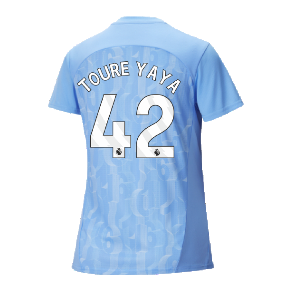 2024-2025 Man City Prematch SS Shirt (Light Blue) - Womens (Toure Yaya 42)