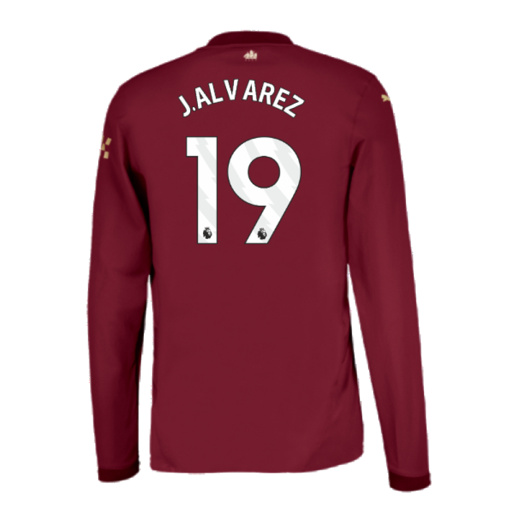 2024-2025 Man City Third Long Sleeve Authentic Shirt (J.Alvarez 19)