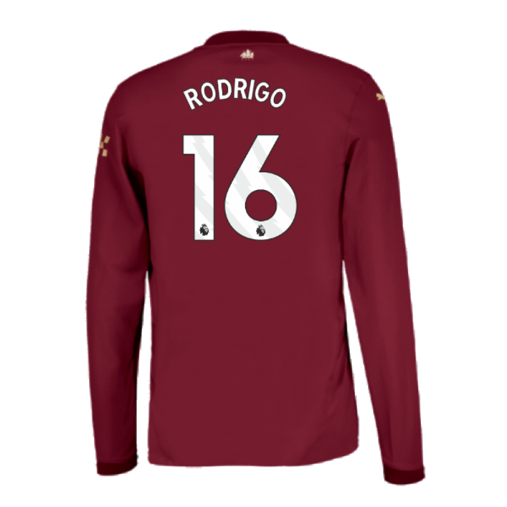 2024-2025 Man City Third Long Sleeve Authentic Shirt (Rodrigo 16)