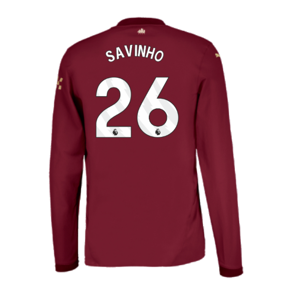 2024-2025 Man City Third Long Sleeve Authentic Shirt (Savinho 26)