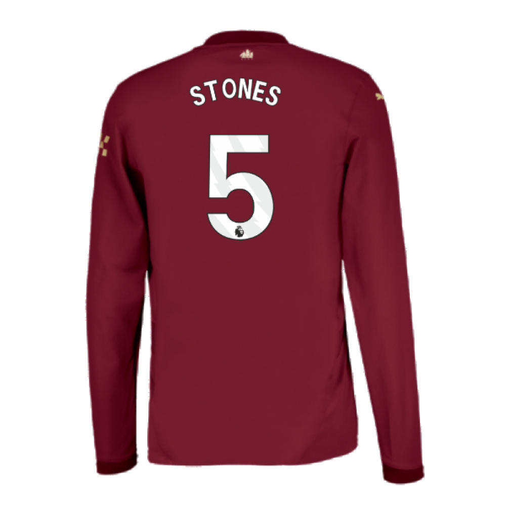 2024-2025 Man City Third Long Sleeve Authentic Shirt (Stones 5)