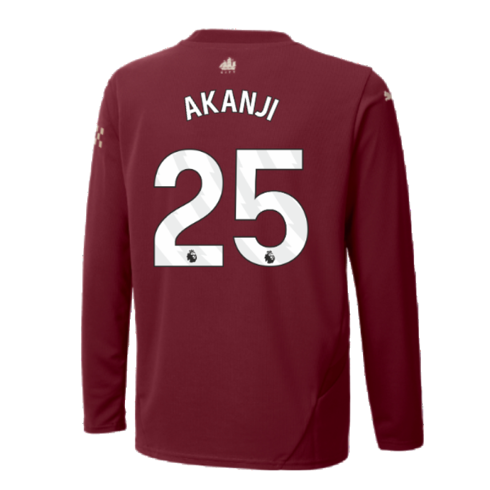 2024-2025 Man City Third Long Sleeve Shirt (Kids) (Akanji 25)