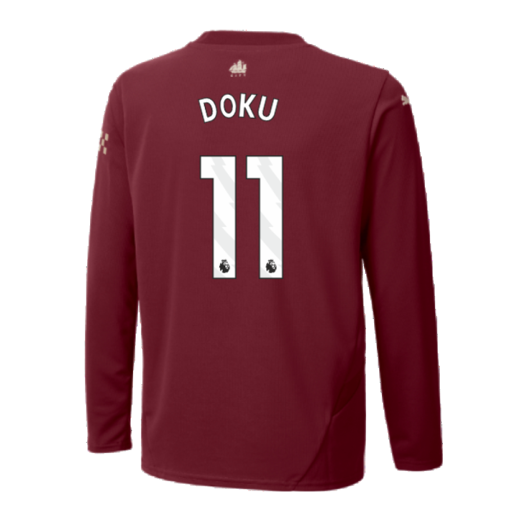 2024-2025 Man City Third Long Sleeve Shirt (Kids) (Doku 11)