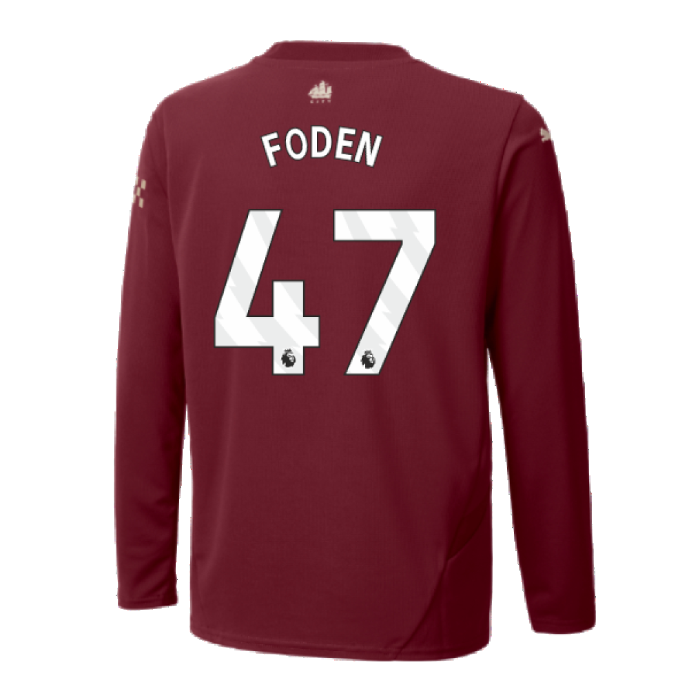 2024-2025 Man City Third Long Sleeve Shirt (Kids) (Foden 47)