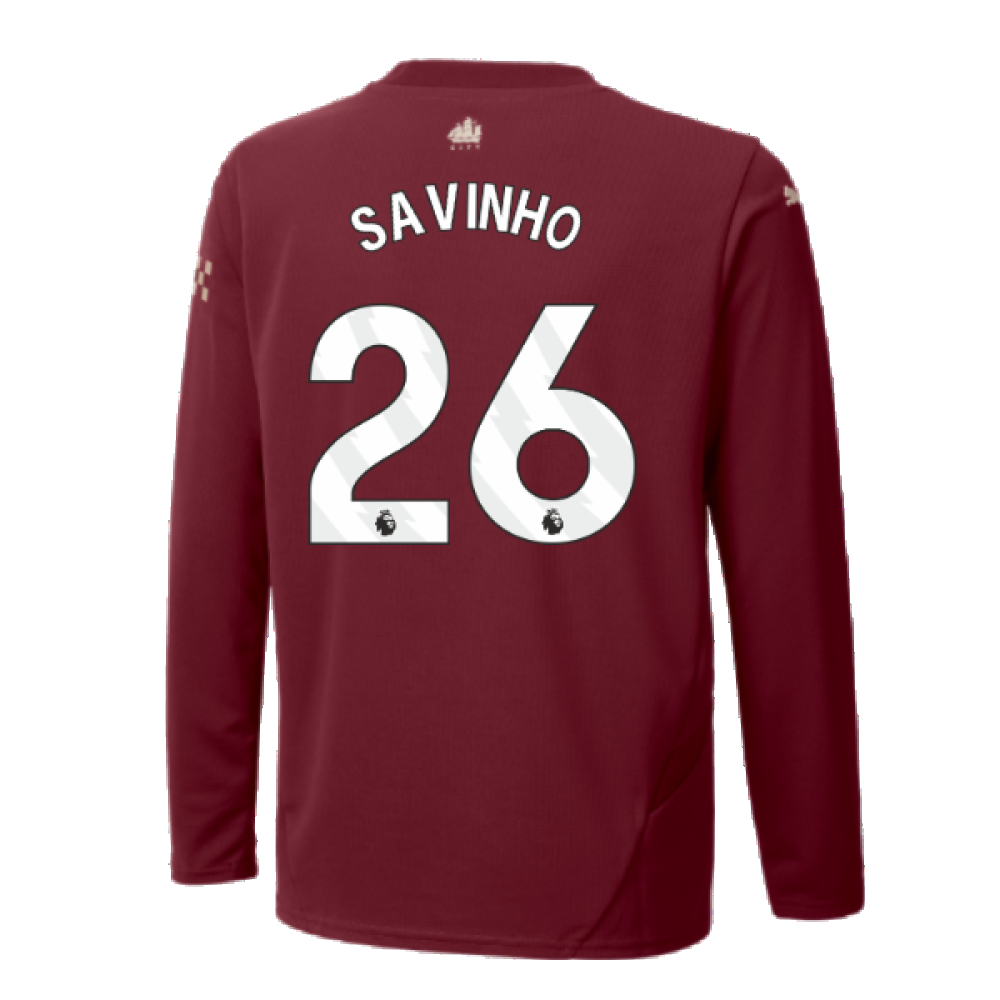 2024-2025 Man City Third Long Sleeve Shirt (Kids) (Savinho 26)