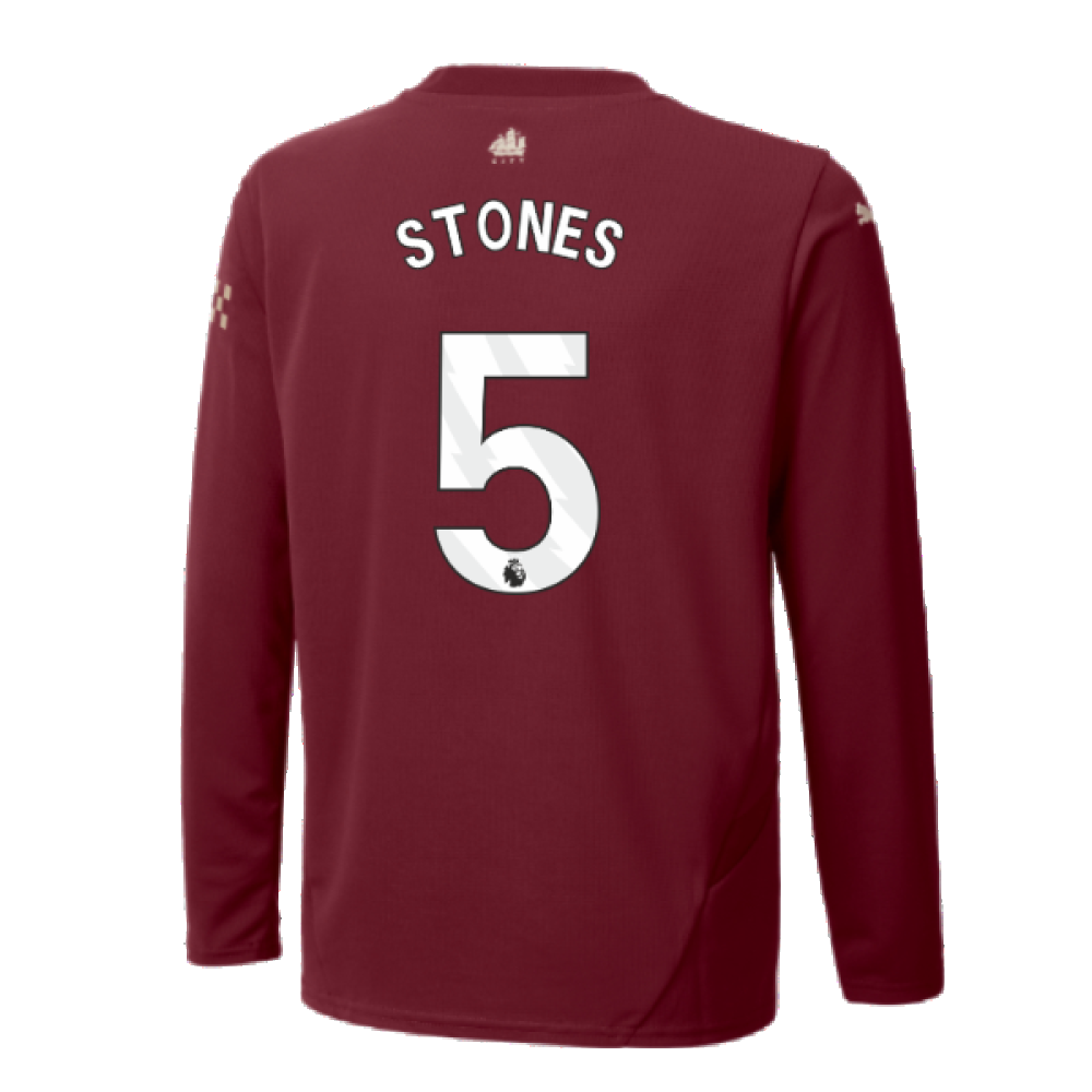 2024-2025 Man City Third Long Sleeve Shirt (Kids) (Stones 5)