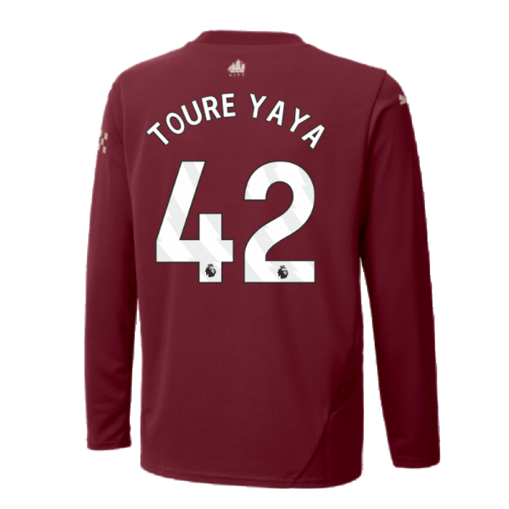 2024-2025 Man City Third Long Sleeve Shirt (Kids) (Toure Yaya 42)