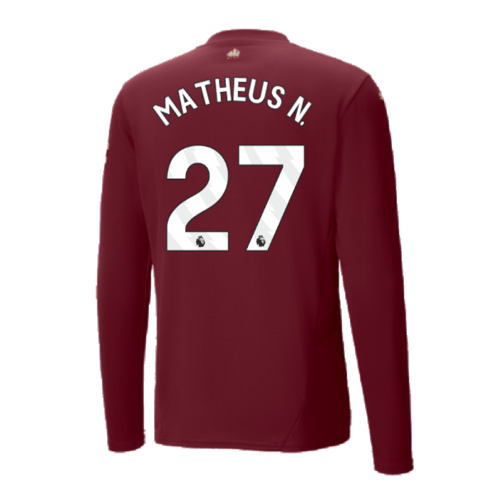 2024-2025 Man City Third Long Sleeve Shirt (Matheus N. 27)