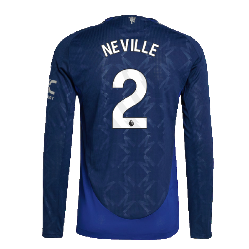 2024-2025 Man Utd Authentic Long Sleeve Away Shirt (Neville 2)