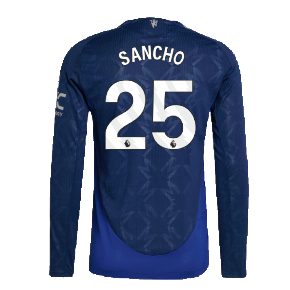 2024-2025 Man Utd Authentic Long Sleeve Away Shirt (Sancho 25)