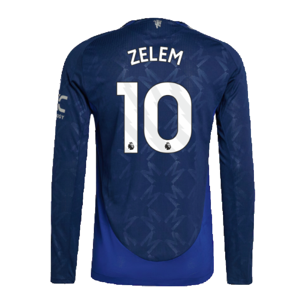 2024-2025 Man Utd Authentic Long Sleeve Away Shirt (Zelem 10)