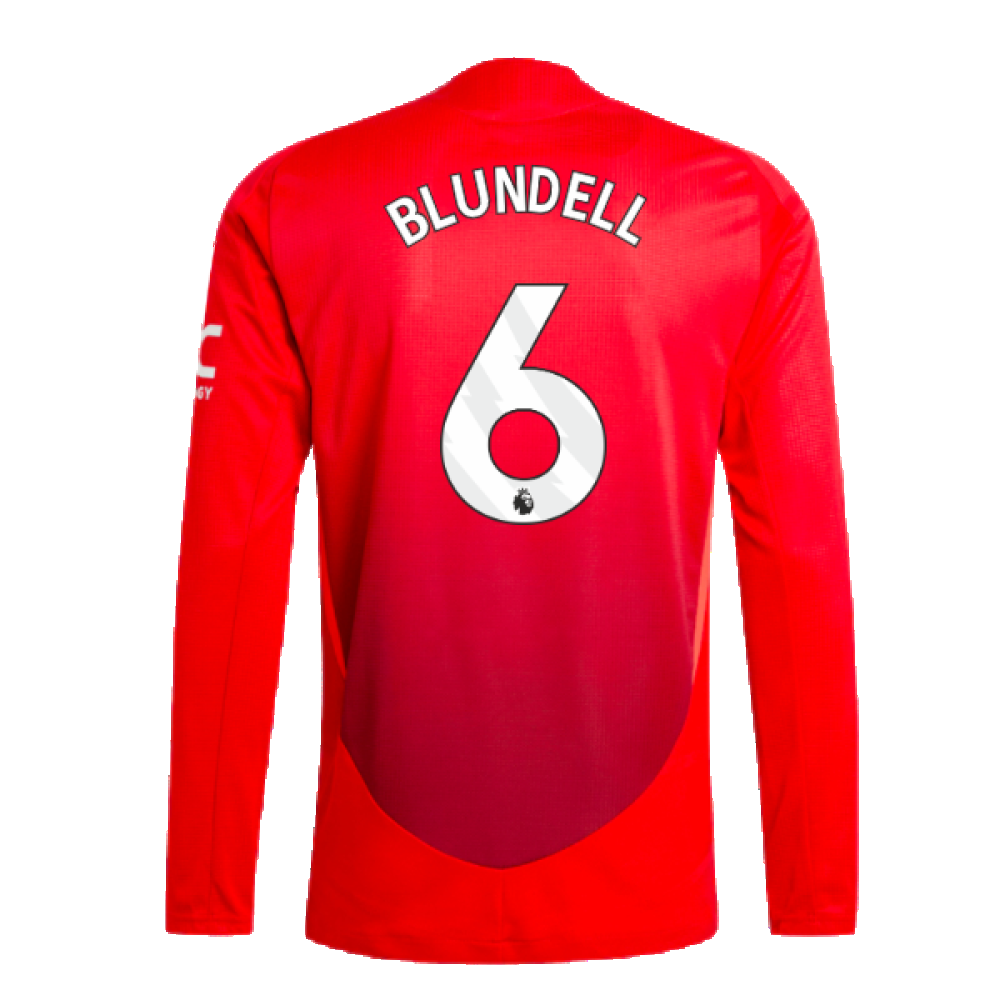 2024-2025 Man Utd Authentic Long Sleeve Home Shirt (Blundell 6)