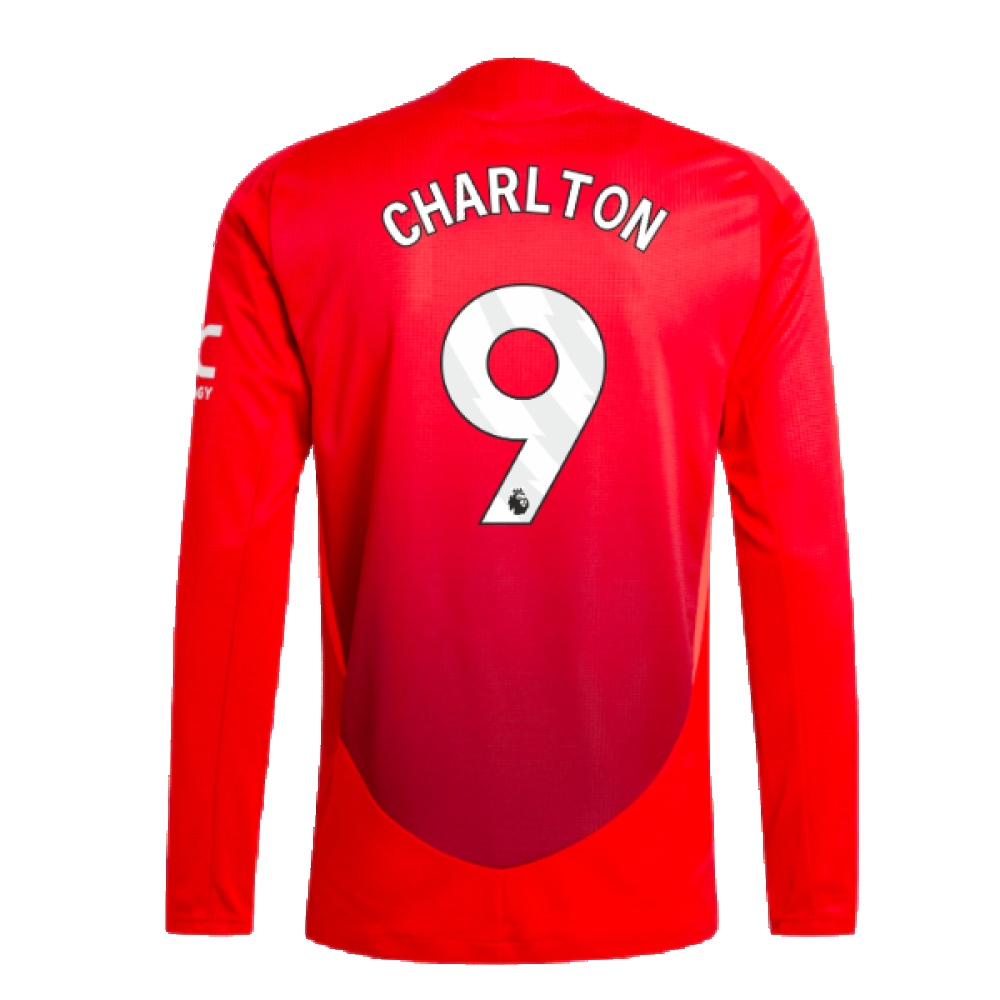 2024-2025 Man Utd Authentic Long Sleeve Home Shirt (Charlton 9)