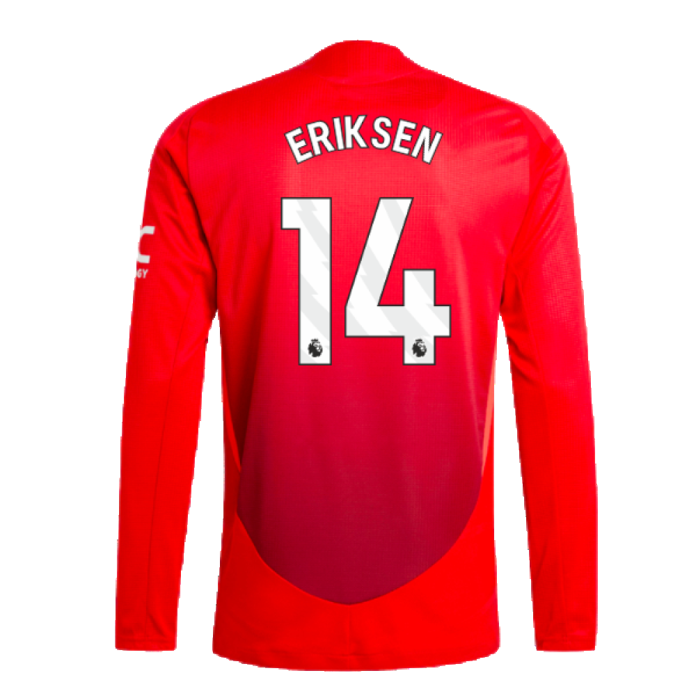 2024-2025 Man Utd Authentic Long Sleeve Home Shirt (Eriksen 14)