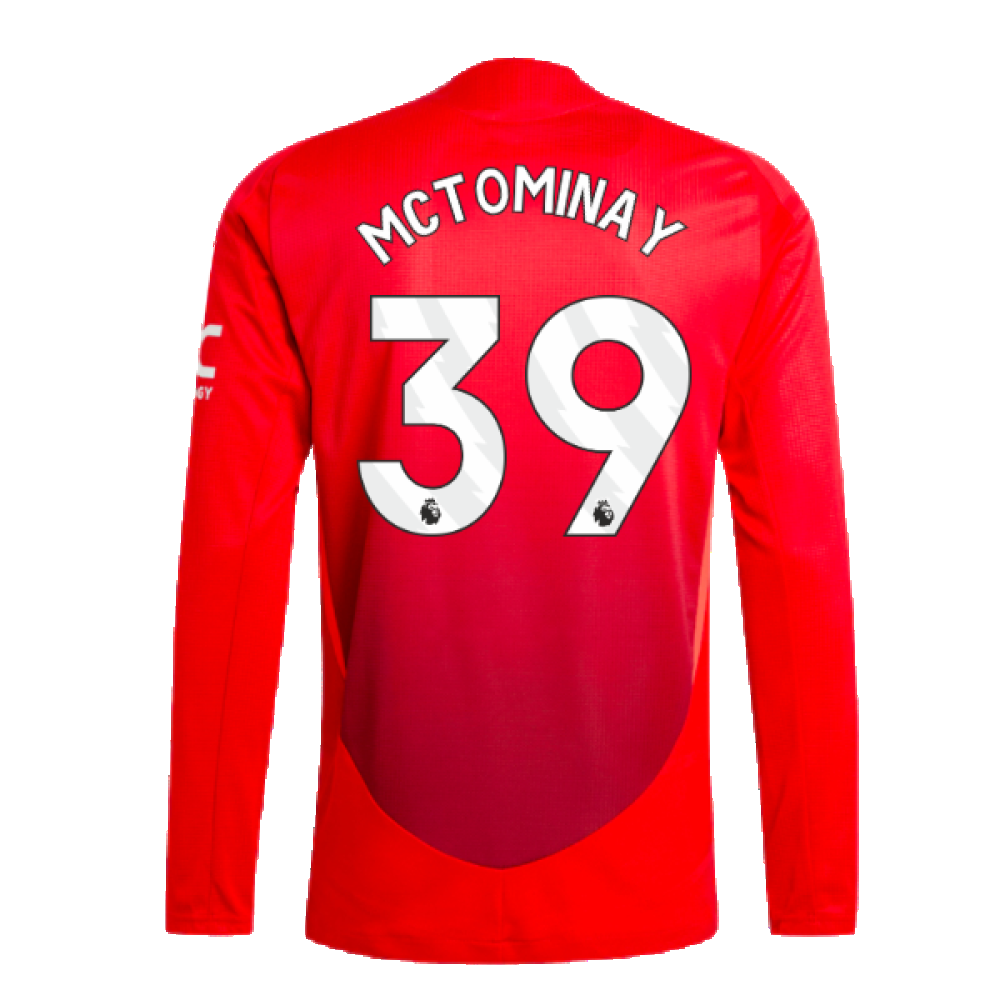 2024-2025 Man Utd Authentic Long Sleeve Home Shirt (McTominay 39)