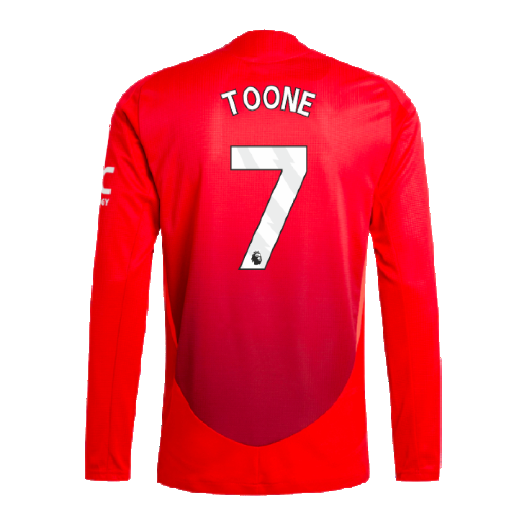 2024-2025 Man Utd Authentic Long Sleeve Home Shirt (Toone 7)