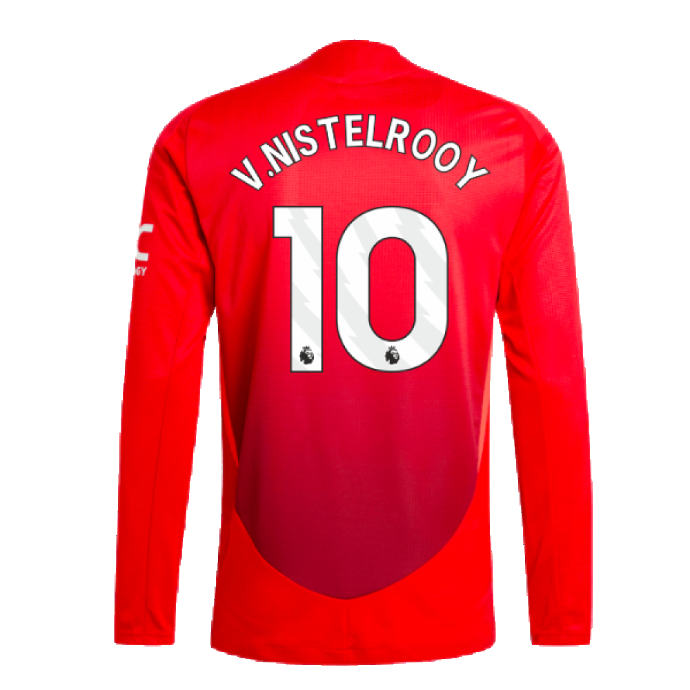 2024-2025 Man Utd Authentic Long Sleeve Home Shirt (V.Nistelrooy 10)