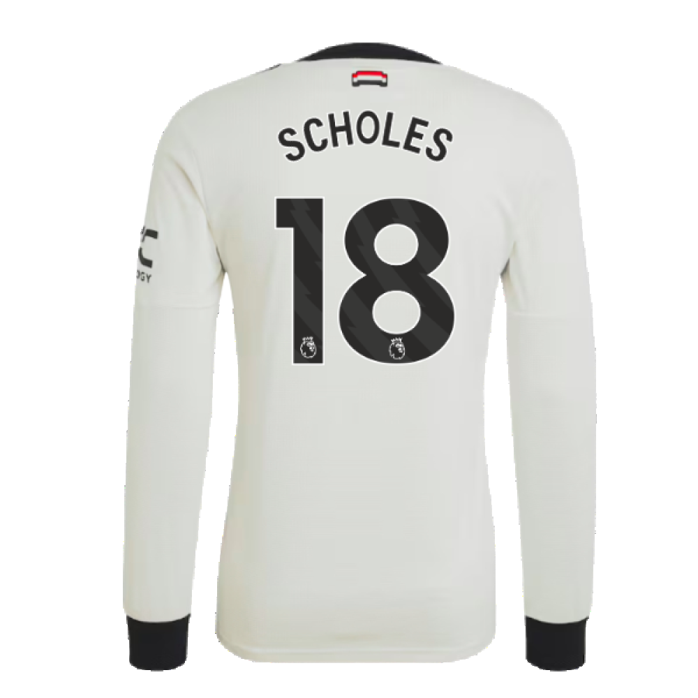 2024-2025 Man Utd Authentic Long Sleeve Third Shirt (Scholes 18)