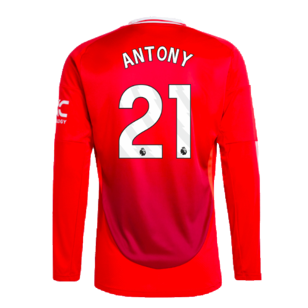 2024-2025 Man Utd Long Sleeve Home Shirt (Antony 21)