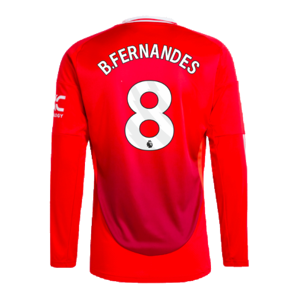 2024-2025 Man Utd Long Sleeve Home Shirt (B.Fernandes 8)