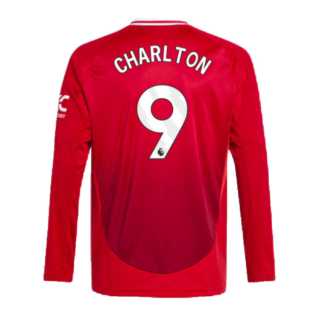 2024-2025 Man Utd Long Sleeve Home Shirt (Kids) (Charlton 9)