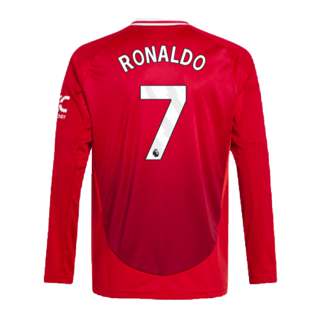 2024-2025 Man Utd Long Sleeve Home Shirt (Kids) (Ronaldo 7)