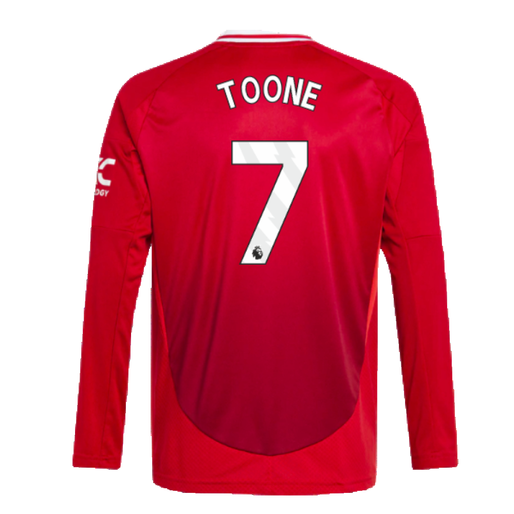 2024-2025 Man Utd Long Sleeve Home Shirt (Kids) (Toone 7)