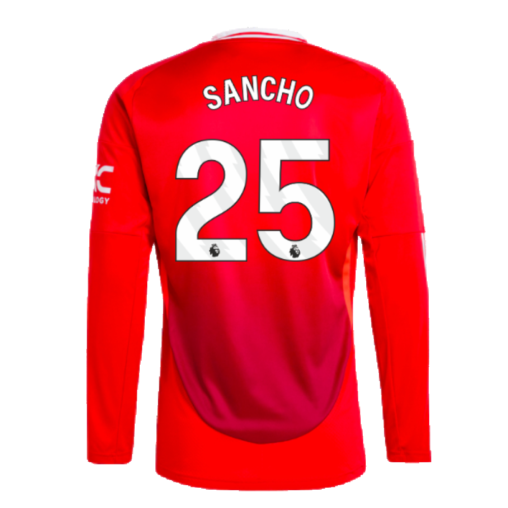 2024-2025 Man Utd Long Sleeve Home Shirt (Sancho 25)