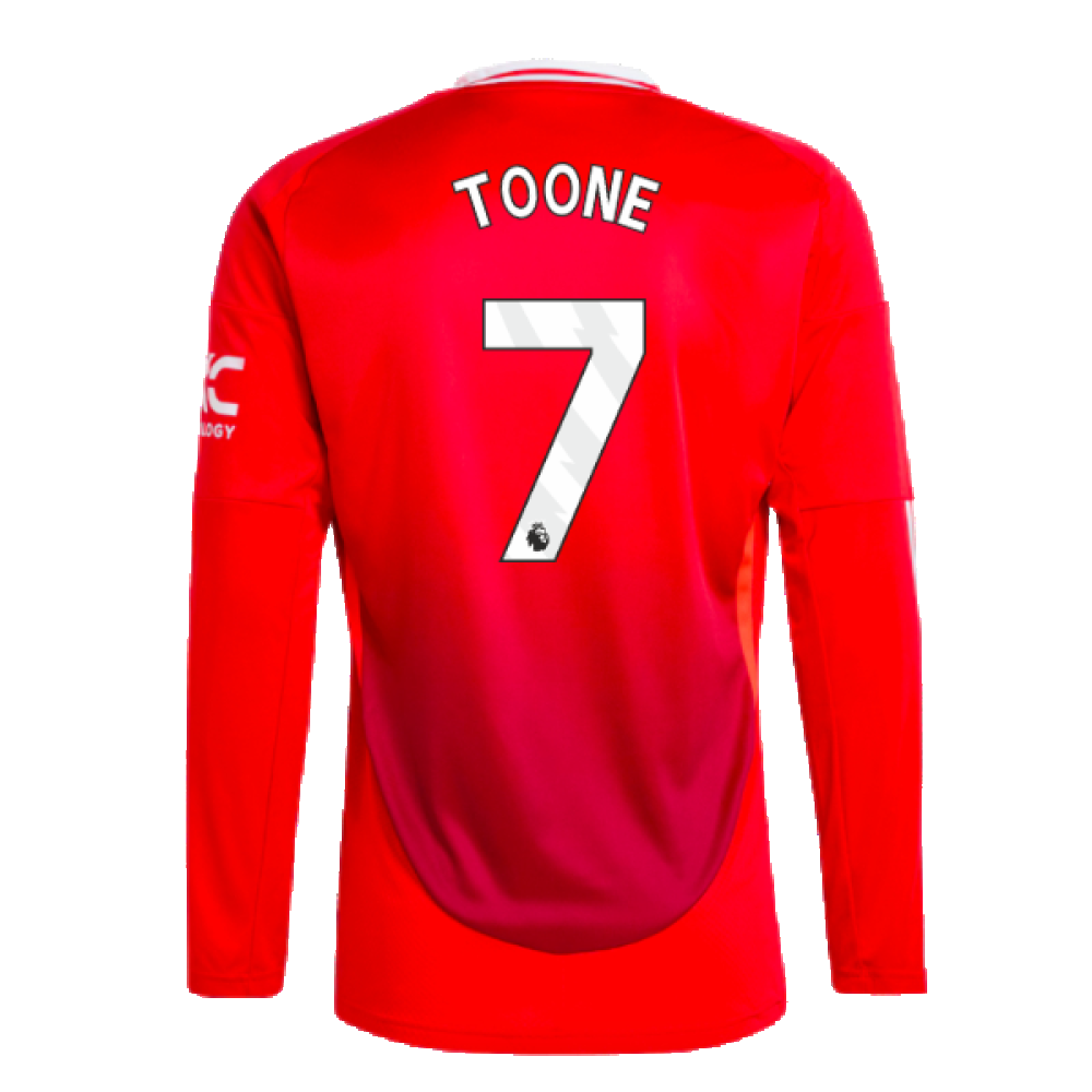 2024-2025 Man Utd Long Sleeve Home Shirt (Toone 7)