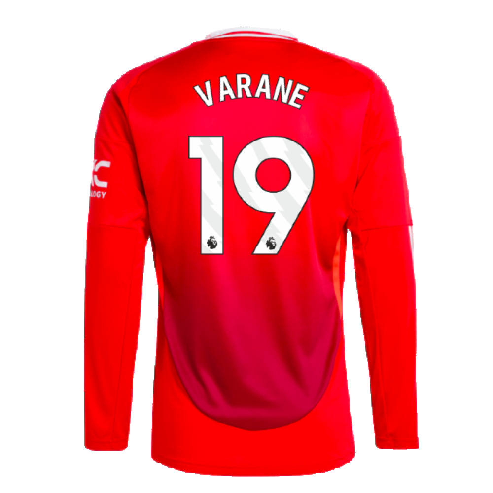 2024-2025 Man Utd Long Sleeve Home Shirt (Varane 19)