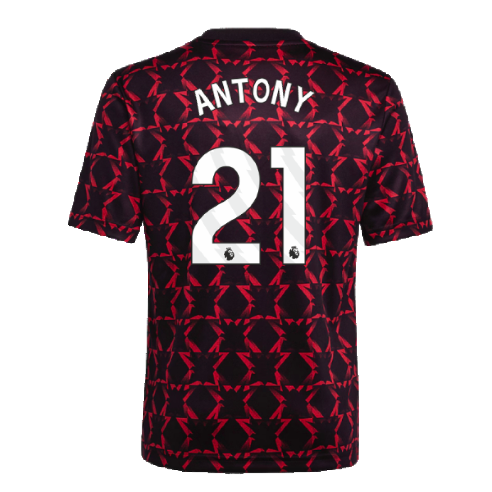 2024-2025 Man Utd Pre-Match Shirt (Black) - Kids (Antony 21)