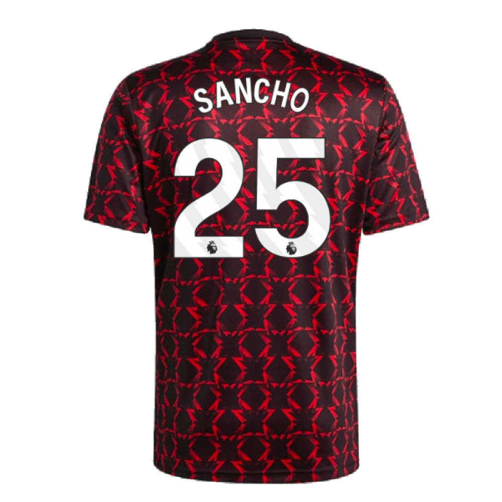 2024-2025 Man Utd Pre-Match Shirt (Black) (Sancho 25)