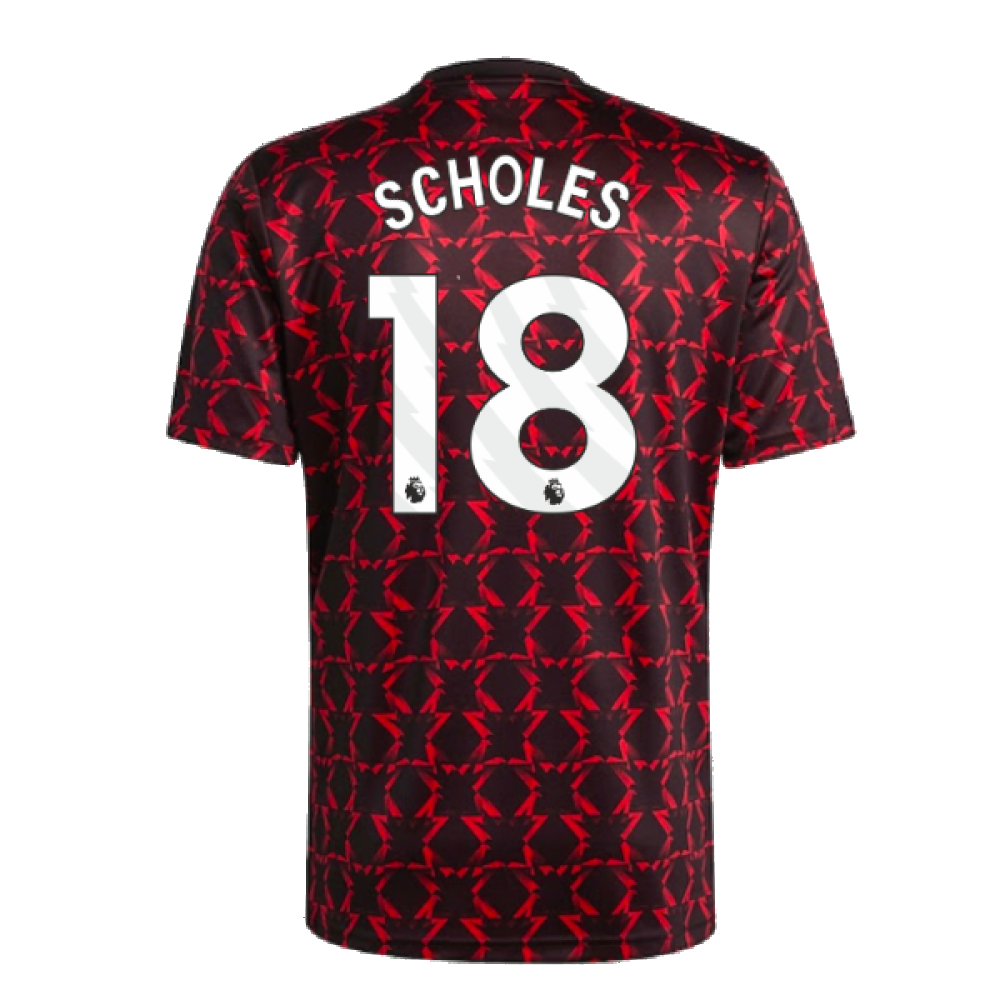 2024-2025 Man Utd Pre-Match Shirt (Black) (Scholes 18)