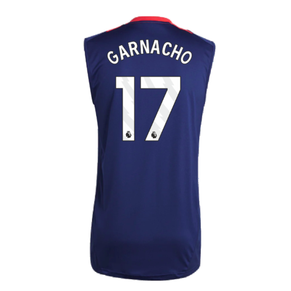 2024-2025 Man Utd Sleeveless Jersey (Night Indigo) (Garnacho 17)