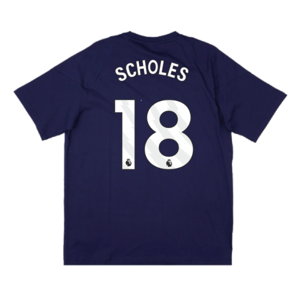 2024-2025 Man Utd Training Tee (Night Indigo) - Kids (Scholes 18)