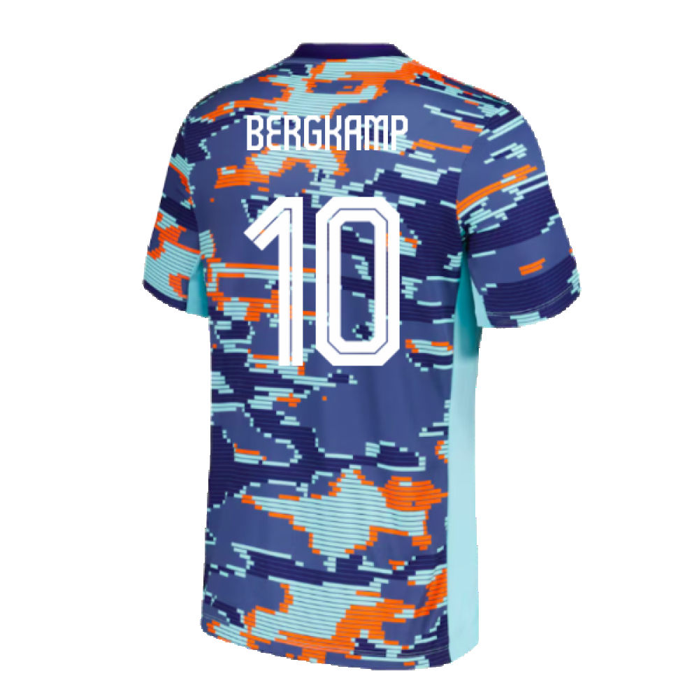 2024-2025 Netherlands Pre-Match Training Shirt (Blue) - Kids (Bergkamp 10)