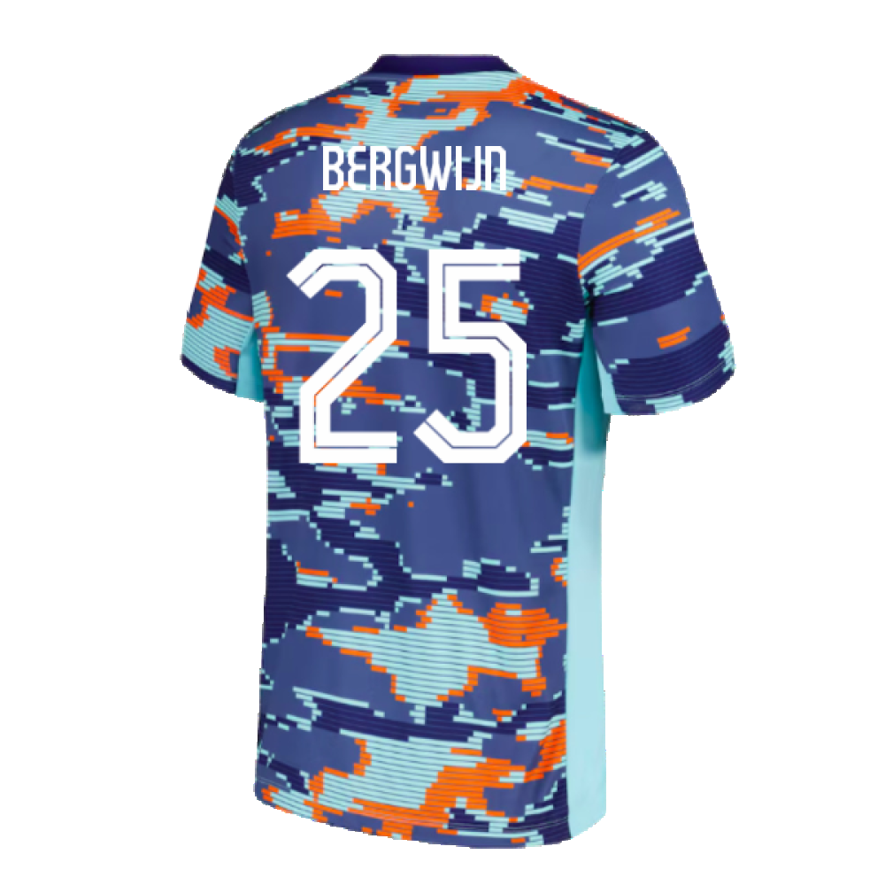 2024-2025 Netherlands Pre-Match Training Shirt (Blue) - Kids (Bergwijn 25)