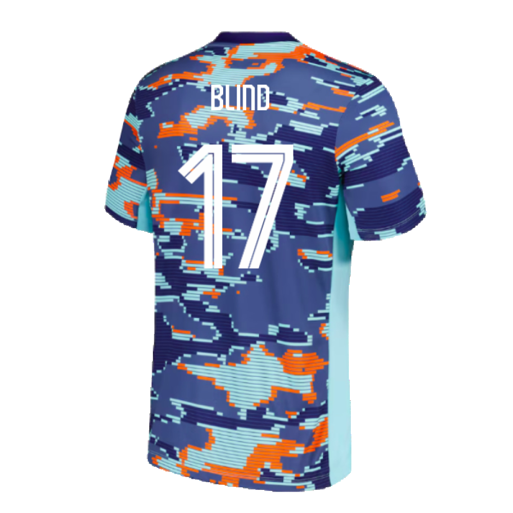 2024-2025 Netherlands Pre-Match Training Shirt (Blue) - Kids (Blind 17)