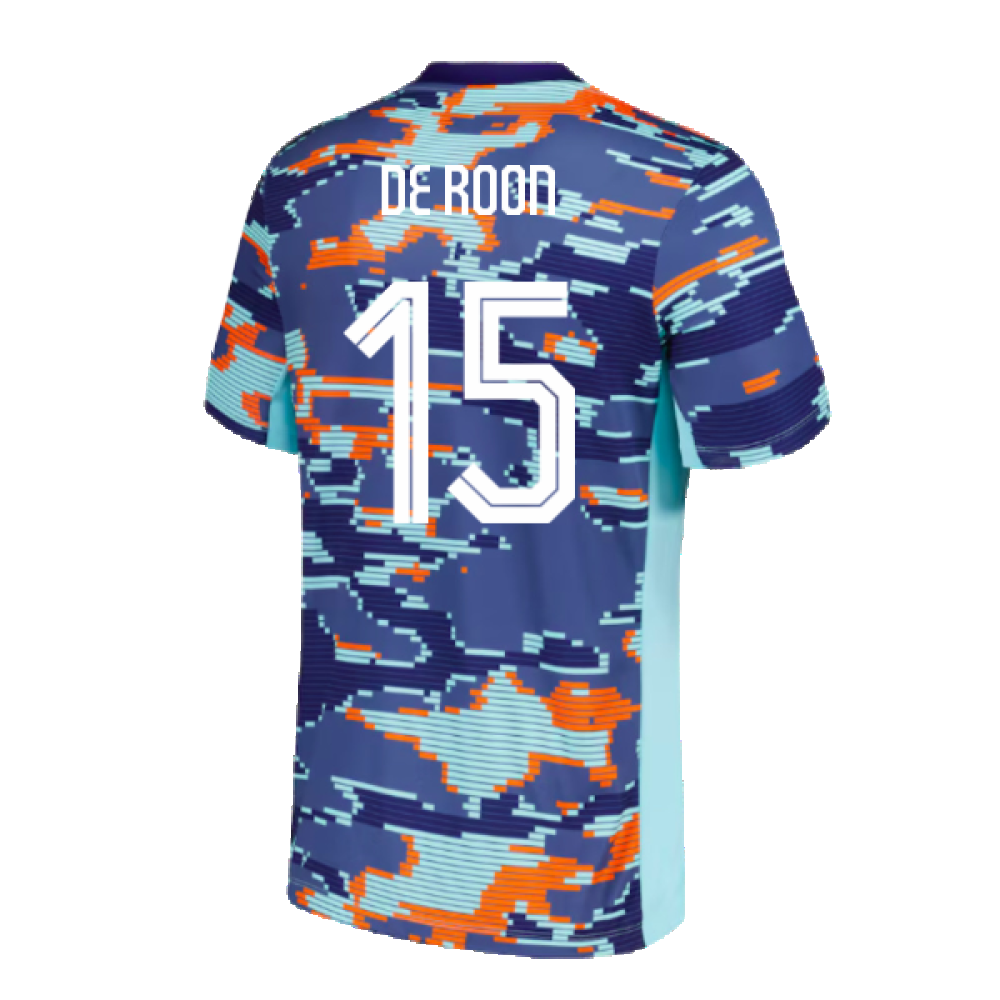 2024-2025 Netherlands Pre-Match Training Shirt (Blue) - Kids (De Roon 15)