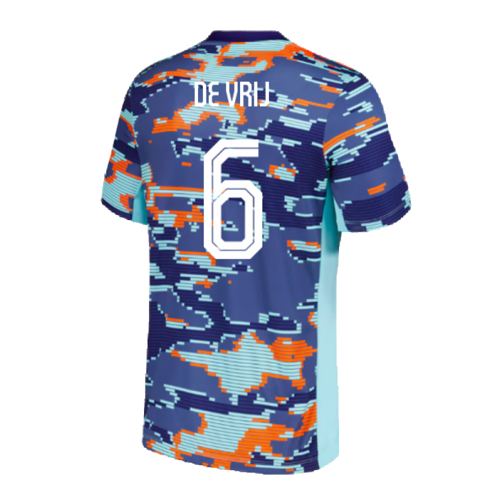 2024-2025 Netherlands Pre-Match Training Shirt (Blue) - Kids (De Vrij 6)